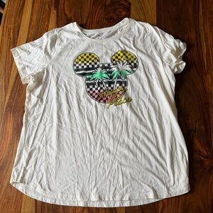 Disney “Happy Place” Graphic Tee‎ | Mickey Mouse Palm Print | Women’s 2X